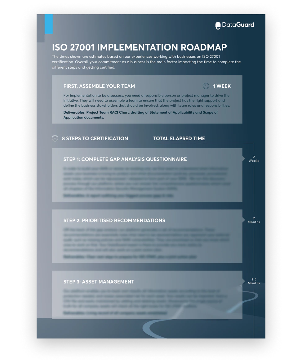 Look inside ISO 27001 Implementation Roadmap - Page 01 EN